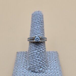 Size 7 Sterling Silver Fancy Design Cubic Zirconia Gems Ring A5867